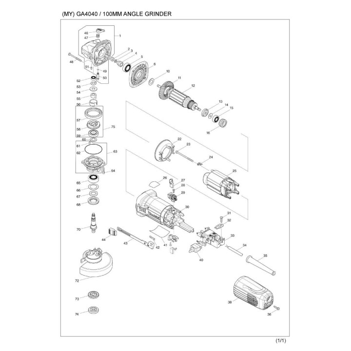 Bobina amoladora Makita GA4040